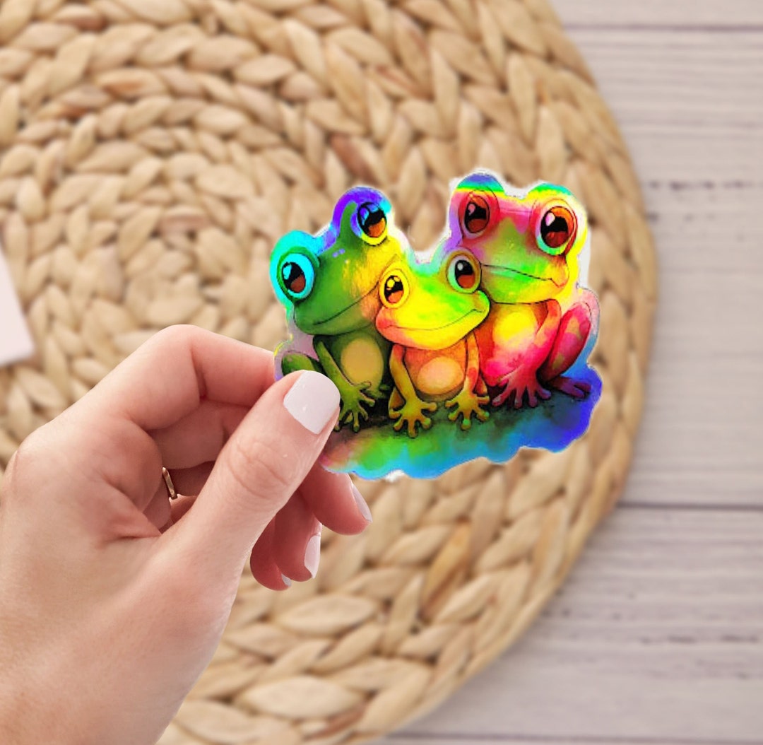 Holographic Frog Vinyl Sticker, Waterproof Decal - Etsy