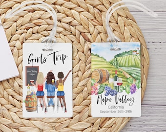 Girls Trip Napa Valley Luggage Tag, Weekend Wine Tasting Getaway Tag, Luggage tags for women