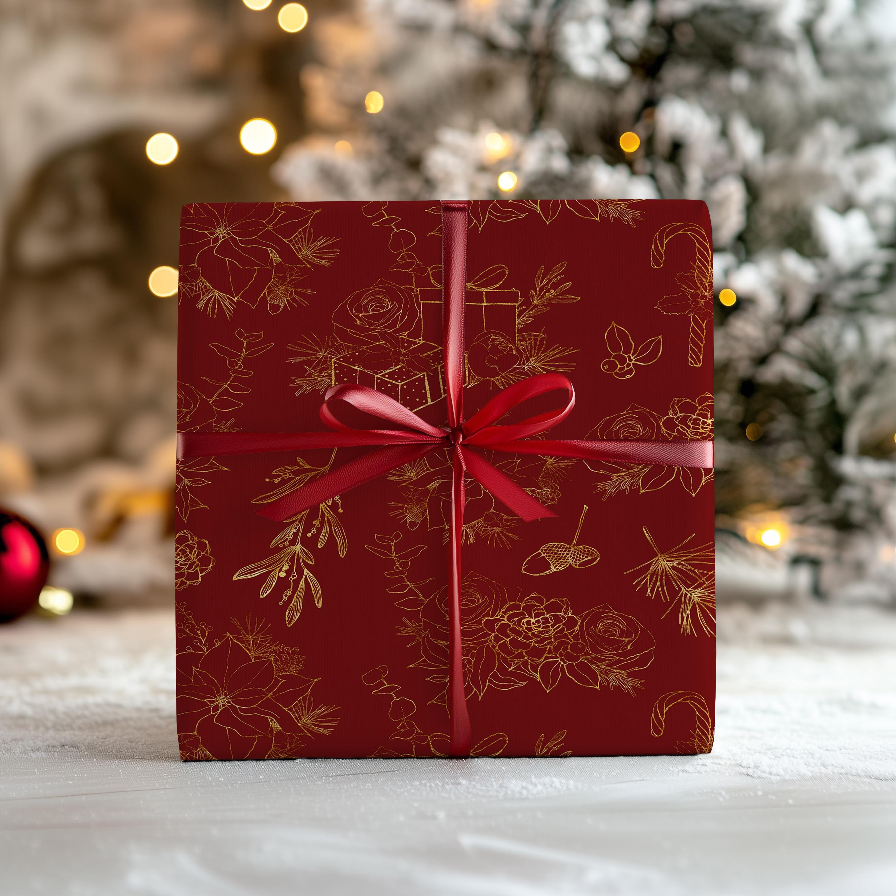 Red christmas wrapping paper discount