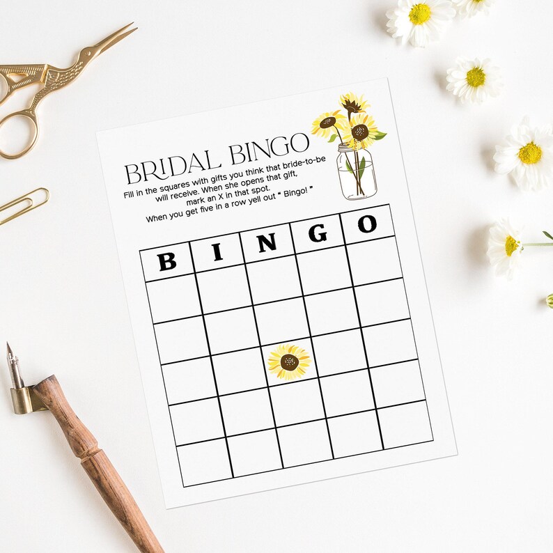 Sunflower Bridal Shower Games Printable Rustic Mason Jar - Etsy