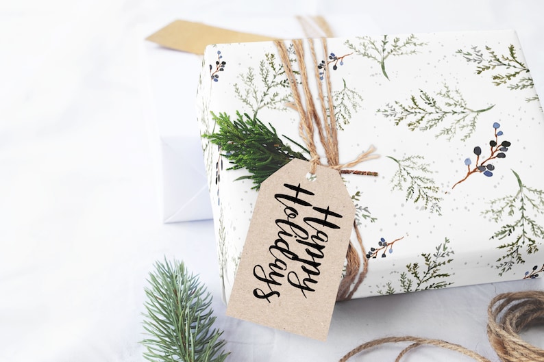Rustic Winter Pine Wrapping Paper Woodland Wrapping Paper Sheets Holiday Gift Wrap Elegant Wrapping Paper Christmas Wrapping paper roll