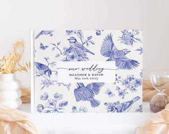 Elegant Wedding Guest Book, Hardcover Guestbook, Wedding Reception Sign In Book, Keepsake Album