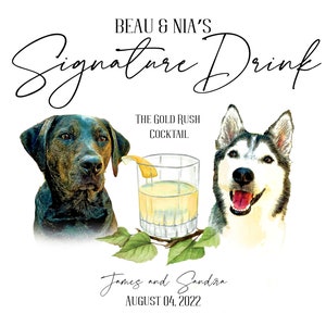 Pet Signature Drink Sign Wedding, Signature Drinks Sign Dog, Drinks Sign Pets, Cocktail Sign Pet image 4