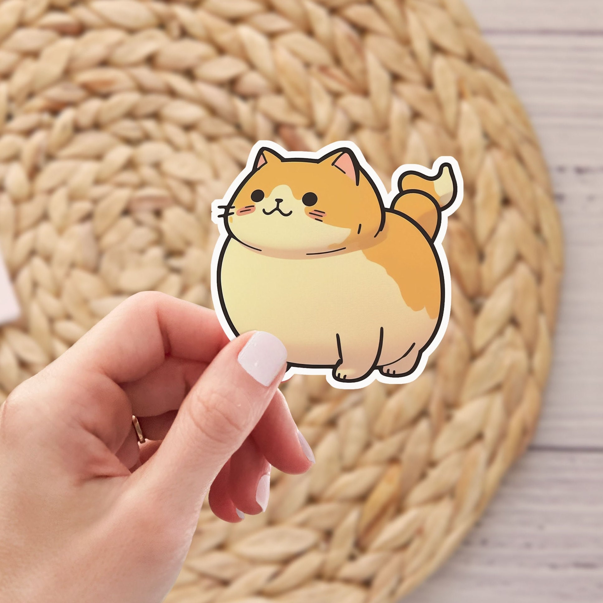 Fat Cat Waterproof Vinyl Sticker, Laptop Decal - Etsy