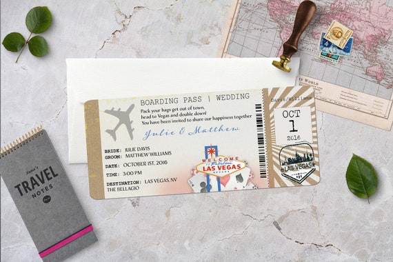 Las Vegas Wedding Invitation Destination Wedding Invitation Etsy