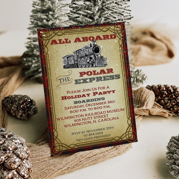 Polar Express Editable Invitation - Etsy