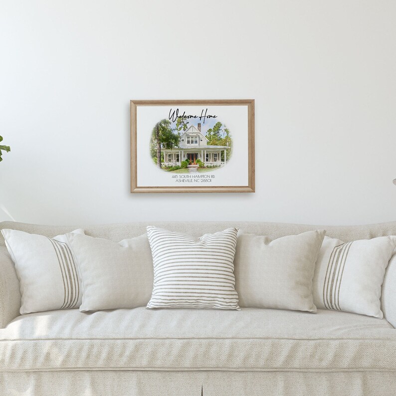 Custom Home Portrait, Watercolor House Portrait, Home Decor, PRINTED Sign, Housewarming Gift image 3