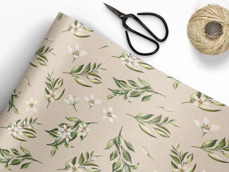 Floral Wedding Wrapping Paper Sheets Wrapping paper roll Etsy