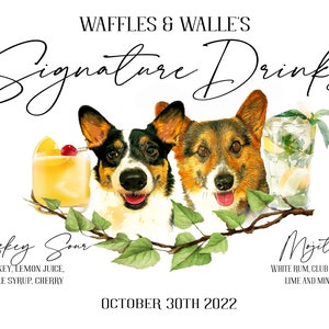 Pet Signature Drink Sign Wedding, Signature Drinks Sign Dog, Drinks Sign Pets, Cocktail Sign Pet image 2