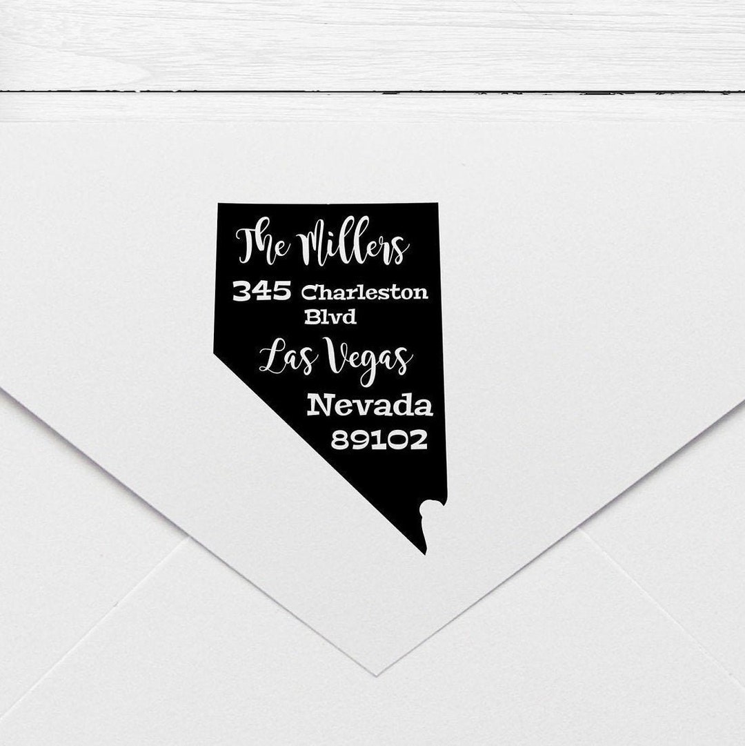 Nevada Return Address Stamp, State Stamp, Personalized Wedding Stamp ...