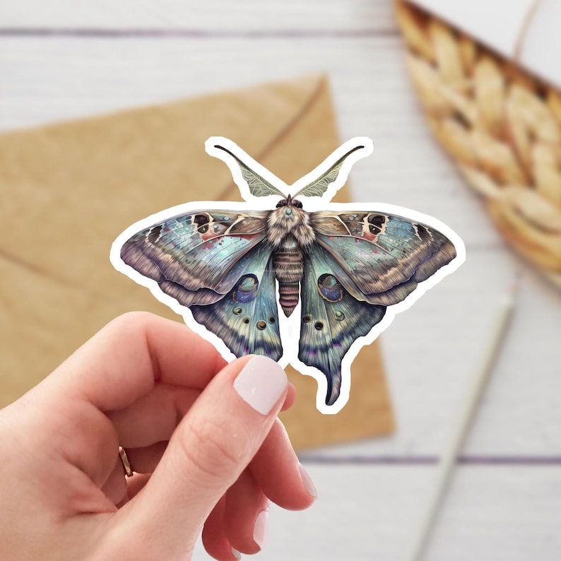 Pretty Luna Moth Sticker, Waterproof Die Cut Decal - Etsy