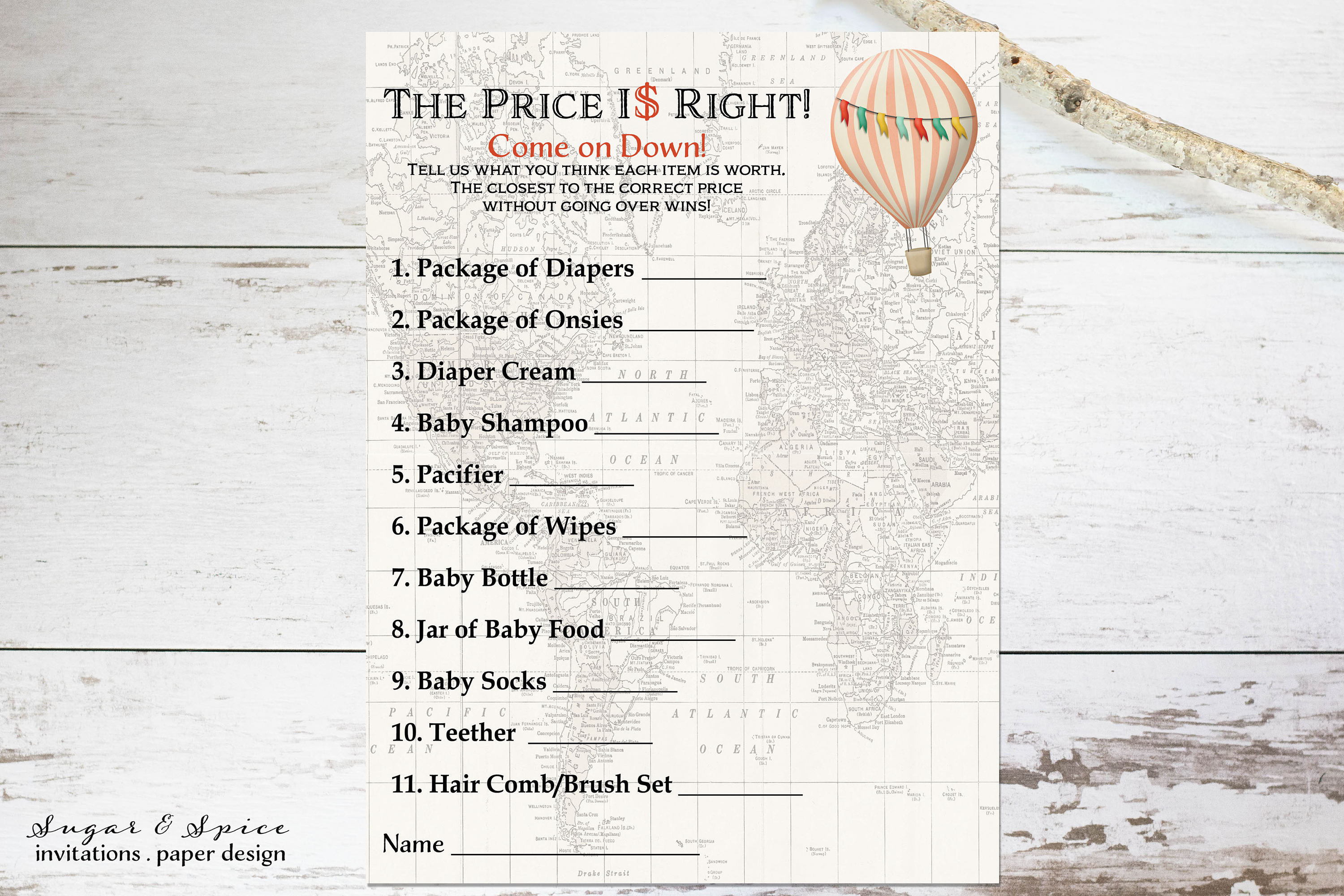 Hot Air Balloon Baby Shower Game Printable Price Is Right Etsy Hot Air Balloon Baby Shower Game Printable Price Is Right Etsy
