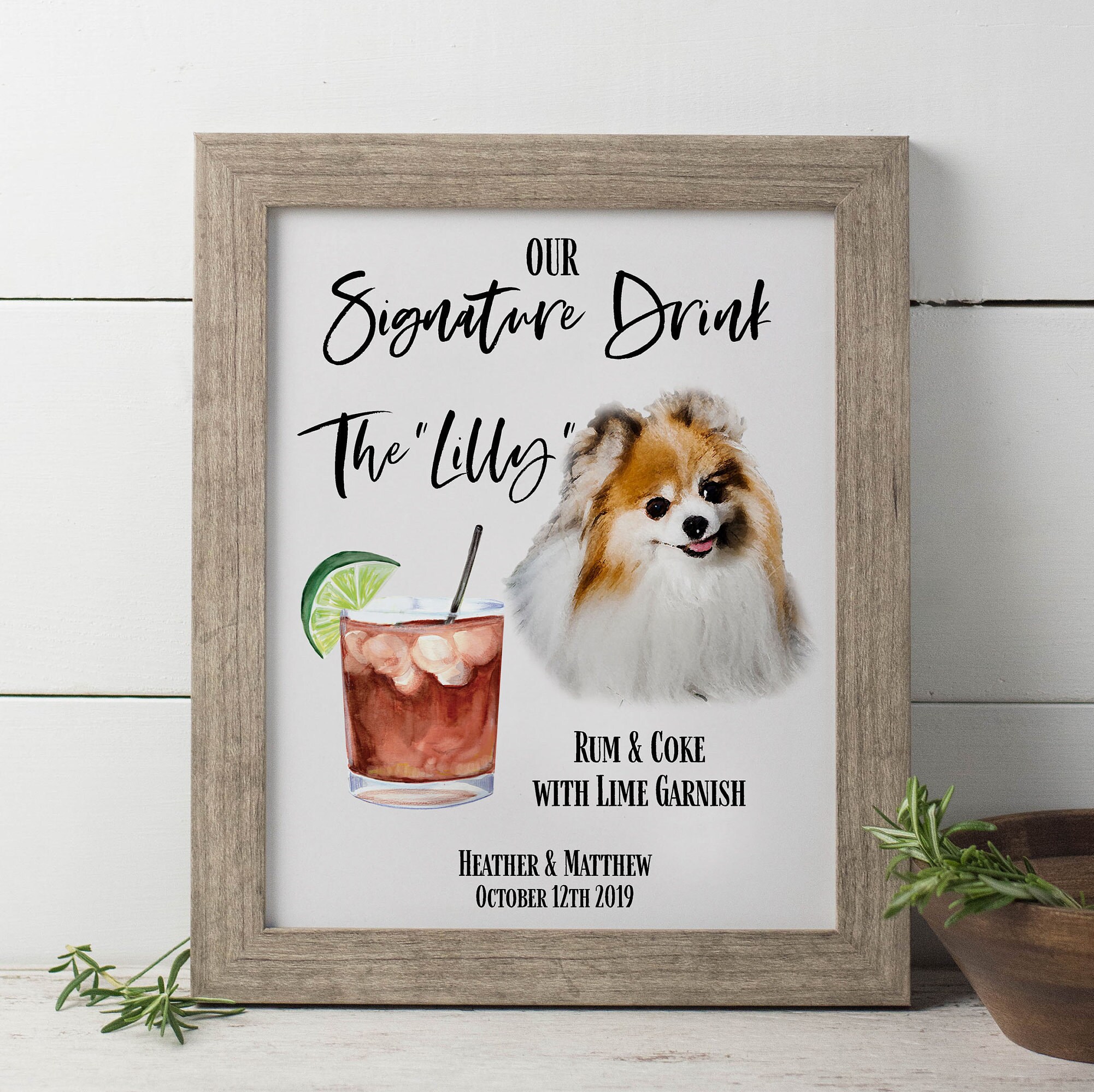 Signature Drink Sign Pet Drink Sign Wedding Signature Drink Etsy