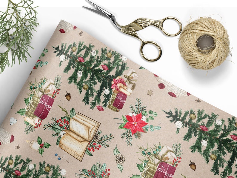 Christmas Tree Wrapping Paper Sheets Wrapping Paper Roll Etsy