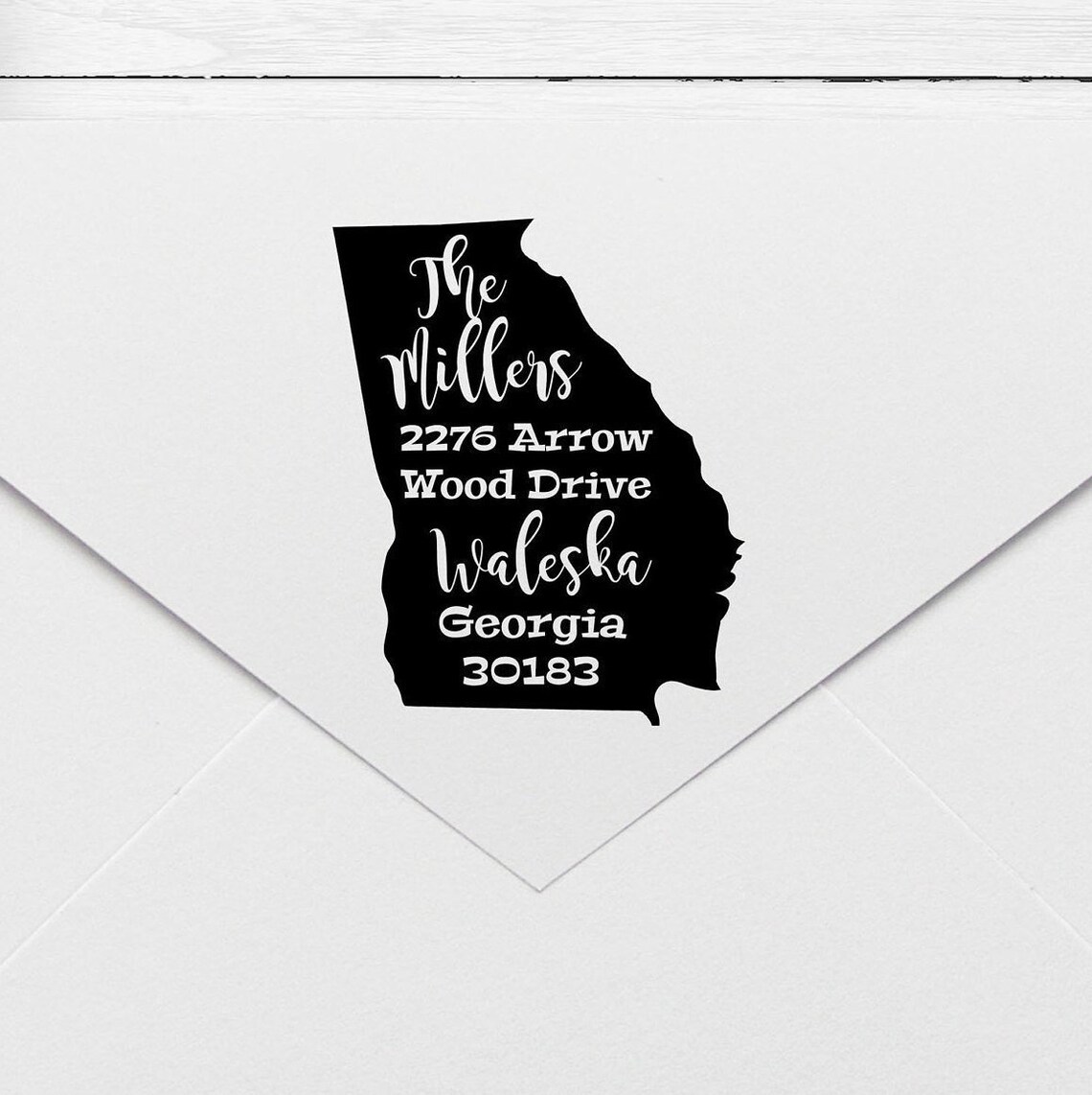 State Self Inking Address Stamp Personalized Stamps Etsy UK