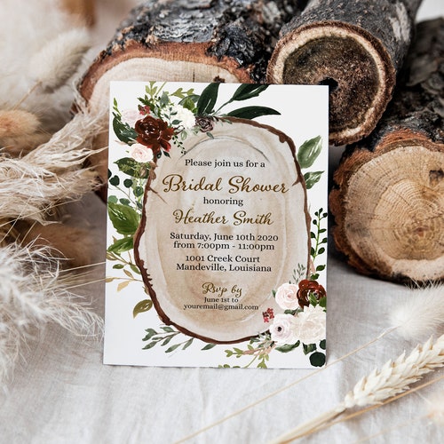 Rustic Bridal Shower Invitation Template Country Bridal - Etsy