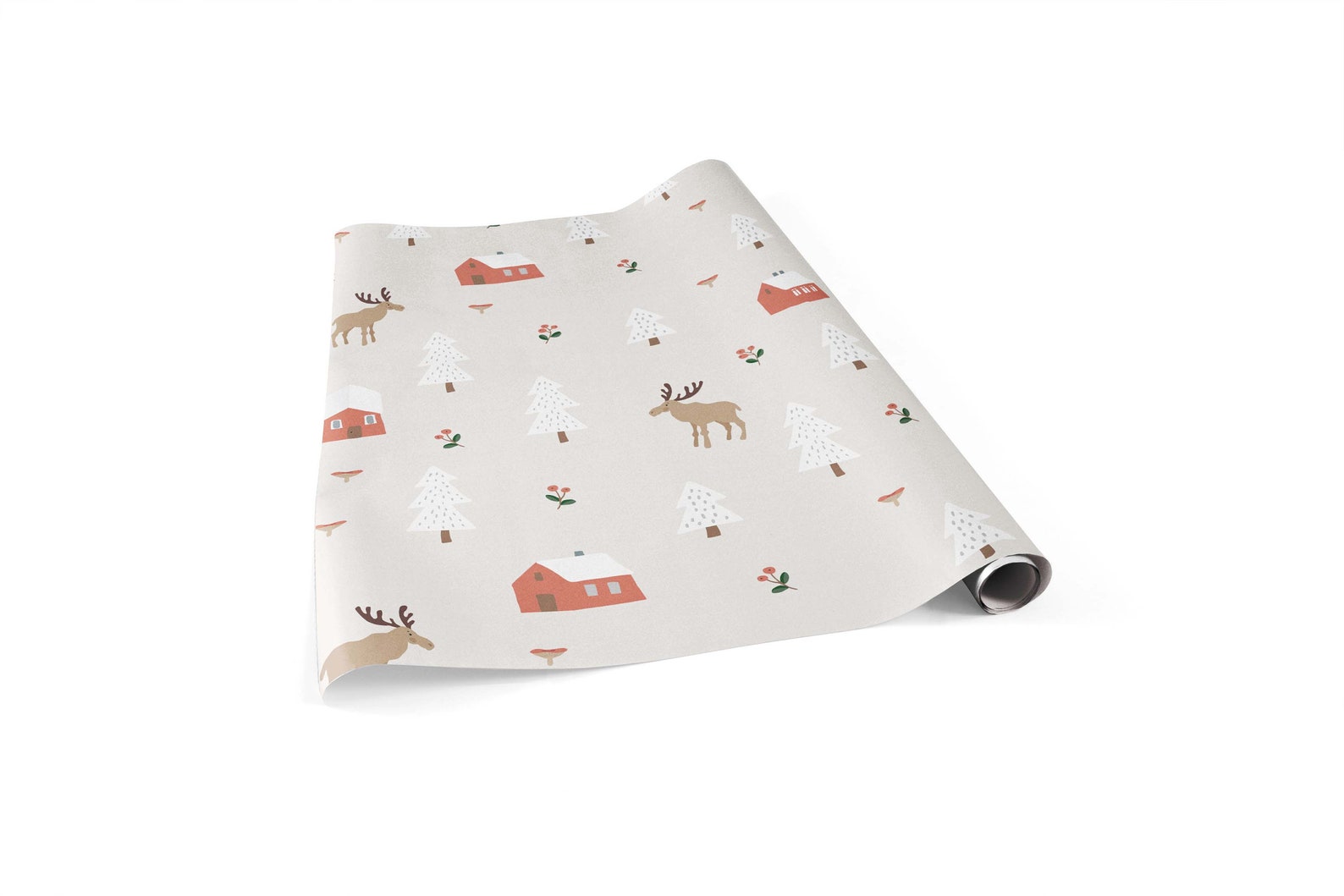 Moose Christmas Wrapping Paper Country Wrapping Paper Roll Etsy