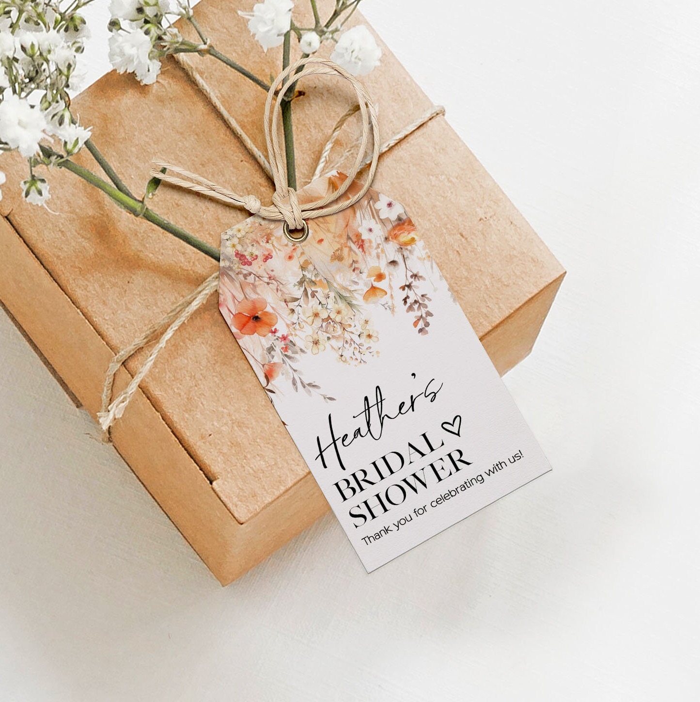 Wildflower Fall Bridal Shower Gift Tags PRINTED Gift Tags With String ...