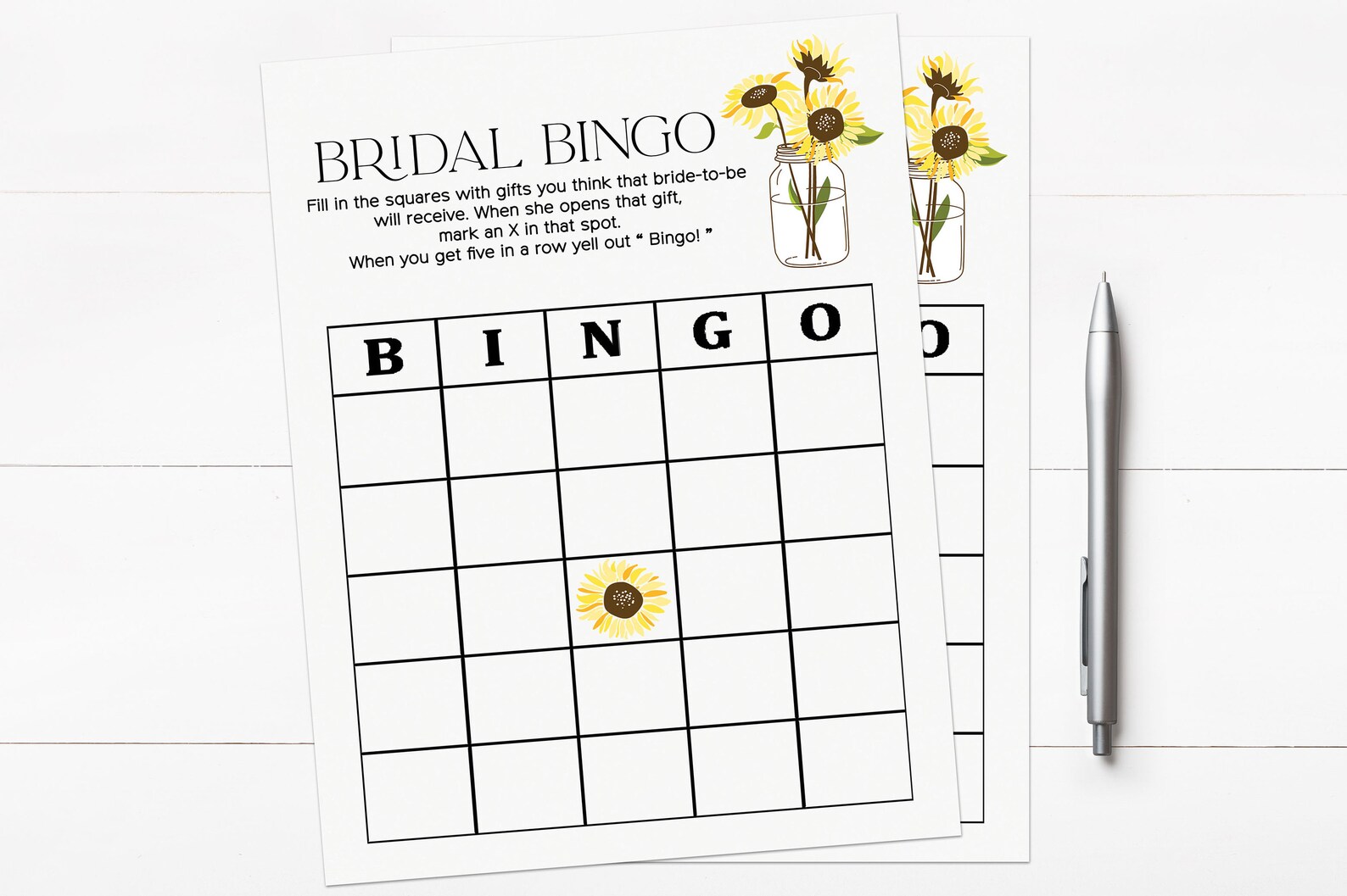Sunflower Bridal Shower Games Printable Rustic Mason Jar - Etsy