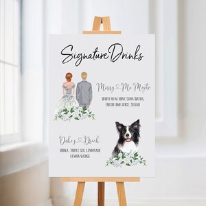 Pet Signature Drink Sign Wedding, Signature Drinks Sign Dog, Signature Drinks Sign Pets, Signature Drink Sign, Signature Cocktail Sign Pet