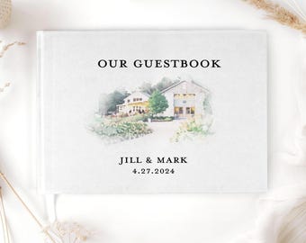 Libro de visitas para bodas con acuarela, álbum de fotos personalizado