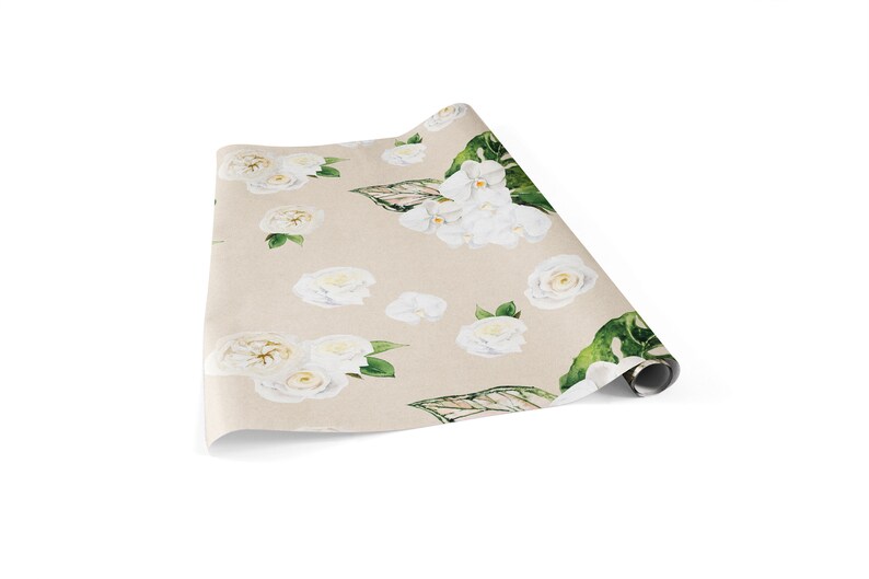 White Floral Wedding Wrapping Paper Sheets, Bridal Gift Wrap, 5 Luxury Sheets bild 3