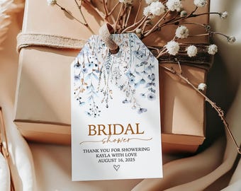 Wildflower Bridal Shower Favor Tags, Printed Gift Tags, Baby, Wedding