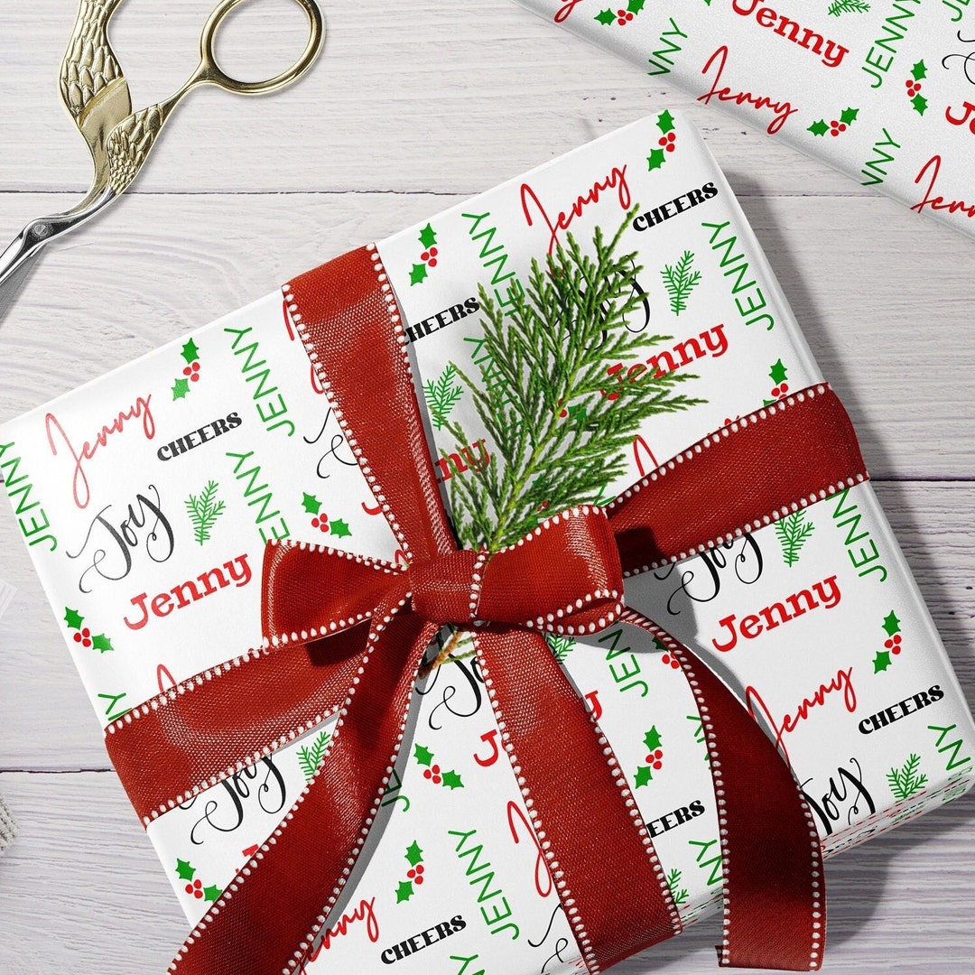 Personalized Christmas Wrapping Paper, Christmas Gift Wrap, Christmas Wrapping Paper, Name