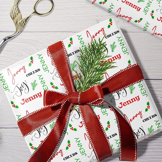 Personalized Christmas Wrapping Paper, Christmas Gift Wrap, Christmas  Wrapping Paper, Name Christmas Wrap, Custom Gift Wrap 