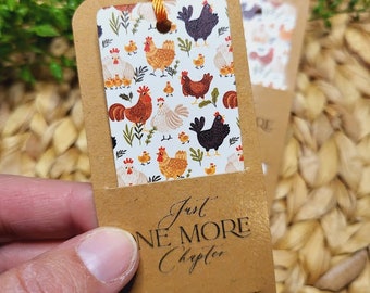 Chicken Bookmark with Tassel, Farm Bookmarks, Book Lovers Gifts, Avid Reader Gifts, Cute Bookmarks