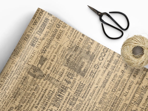 Farm Newspaper Wrapping Paper Sheets, Wrapping Paper Roll, Birthday Gift  Wrap 