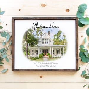 Watercolor New House Portrait, Housewarming Gift, First Home Gift, Wall Art, Custom Home Portrait, Realtor Closing Gift, New Home Decor