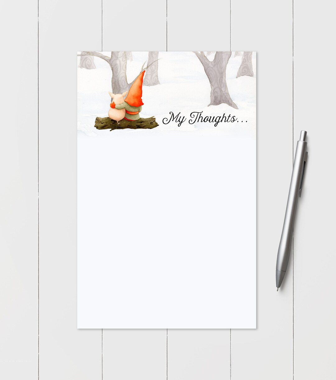 Personalized Notepad Gnome Notepad Gift Idea Stationary Etsy