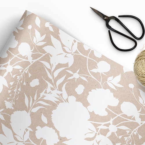 Wedding Wrapping Paper Sheets Floral Wrapping Paper Kraft Etsy