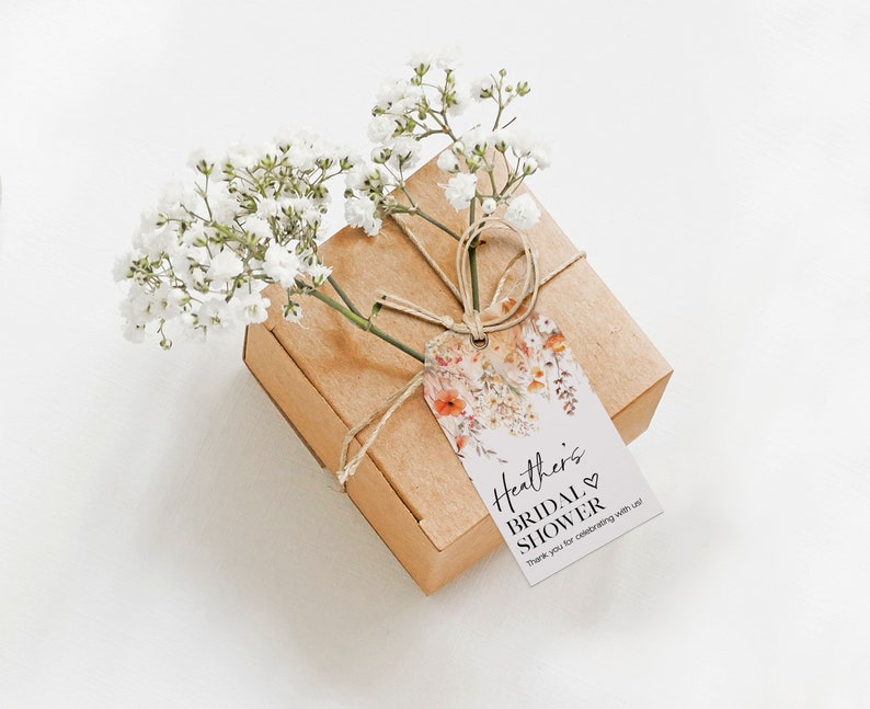 Wildflower Fall Bridal Shower Gift Tags PRINTED Gift Tags With String ...