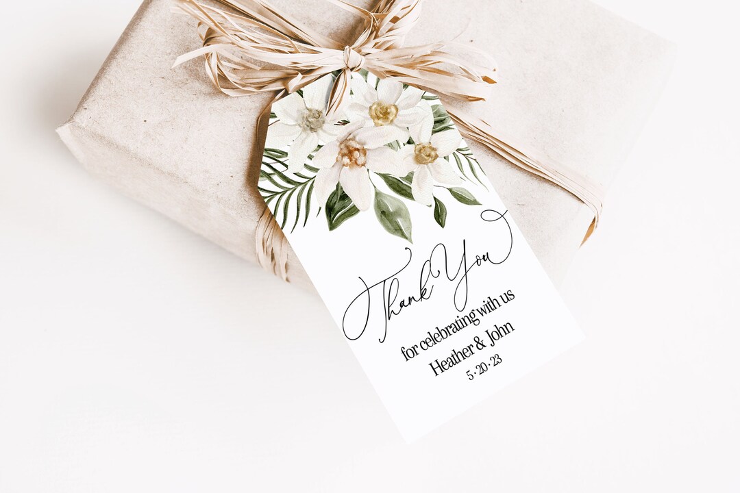 Floral Bridal Shower Gift Tags PRINTED Gift Tags With String, Baby ...