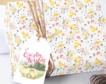 Easter Wrapping Paper Sheets, Baby Chicken Gift Wrap, Spring Baby Shower Wrapping Paper Roll, Elegant Gift Wrap, Birthday 20" x 29"