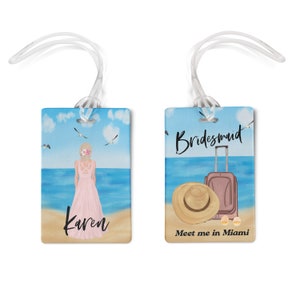 Bridesmaid Luggage Tags Personalized, Wedding Luggage Tag, Destination Wedding, Bridesmaid Gift Idea