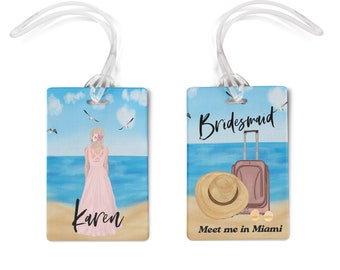 Bridesmaid Luggage Tags Personalized, Wedding Luggage Tag, Destination Wedding, Bridesmaid Gift Idea