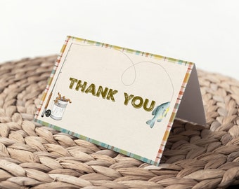 Rustic Fishing Thank You Card, Sport (Instant Download)