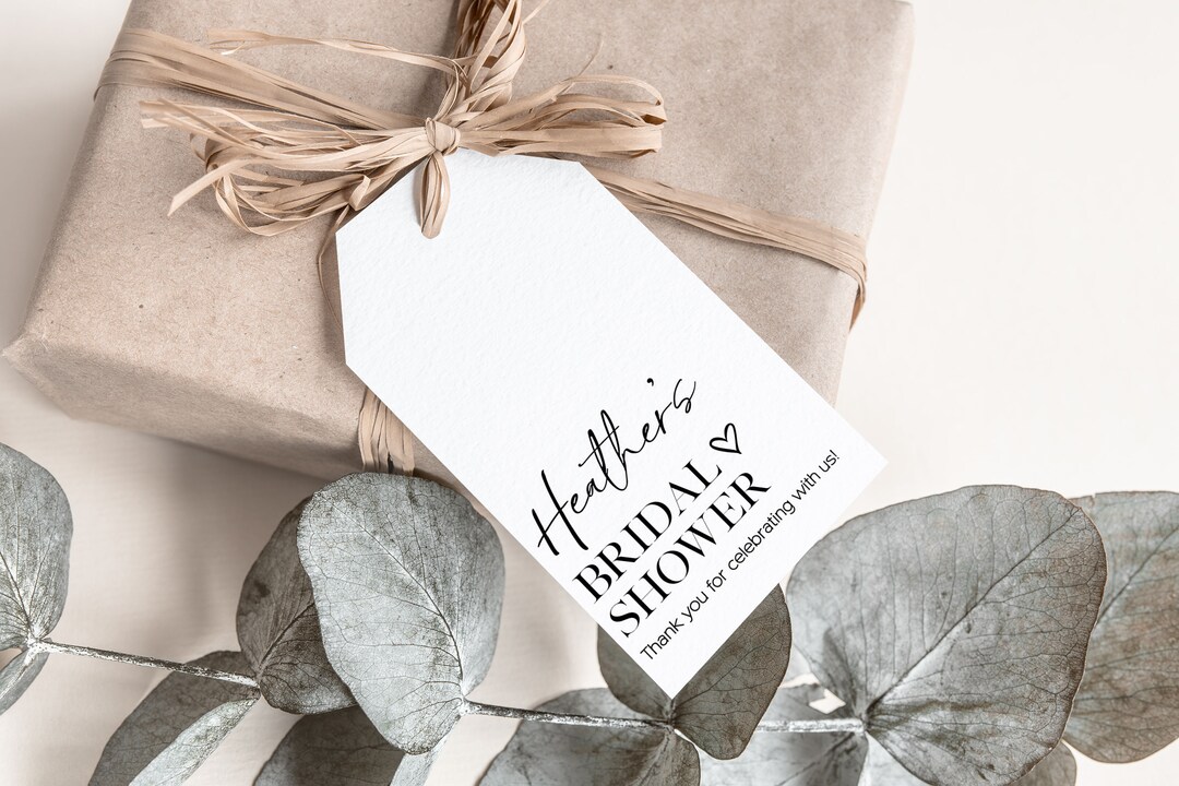 Printed Bridal Shower Gift Tags With String, Customizable Favor Tags - Etsy