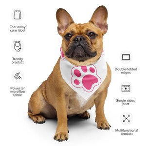 Pink Dog paws All-over print bandana