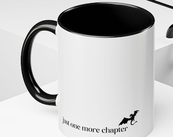 Just One More Chapter Mug, Bookish Merch, Dragon Wing Mug, Coffee Mug for Her, Gift for Her, Fantasy Lover Gift, Romance Lover Gift