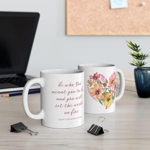Catholic Saint Quote Coffee Mug, Catholic Gift for Her, Christian Cup, St Catherine Quote Coffee Cup, Confirmation Gift, Catholic Gift