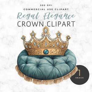 Regal Elegance Crown Clipart – Elegant Crown Clipart, Transparent Background, Gold Royal Tiara, Luxury Princess Crown, Vintage Crown Clipart