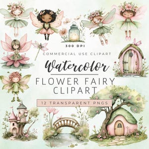 Clipart fée fleur, 1er anniversaire jardin féerique, fée Garden Party Invitation Clipart, clipart fées aquarelle, fées de la forêt