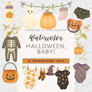 Halloween Baby Clothesline Clipart Set – Cute Baby Clothesline Clipart,  Baby Halloween Clipart, Empty Clothesline and Clothes Peg Clipart