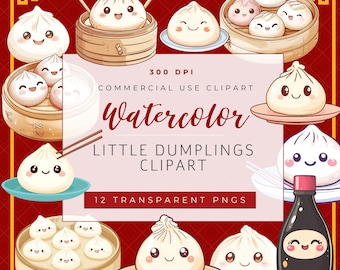 Dim Sum Dumpling Clipart: Baby Shower, Chinese New Year (PDF Download)