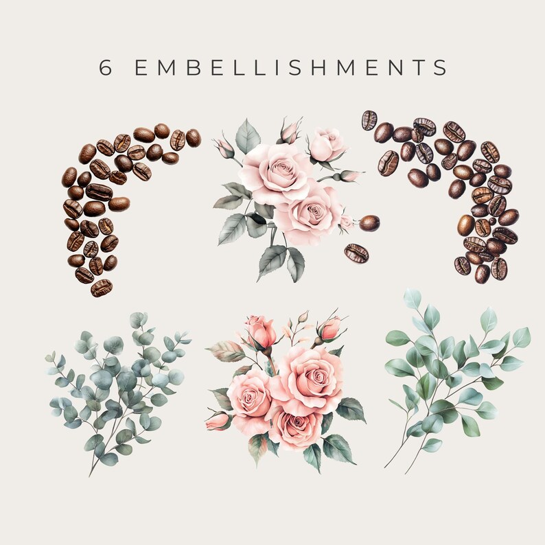 Love Is Brewing Bridal Shower Invitation Clipart Set, Bridal Shower Coffee Clipart, Watercolor Cafe Aesthetic, Digital Download, Transparent Background