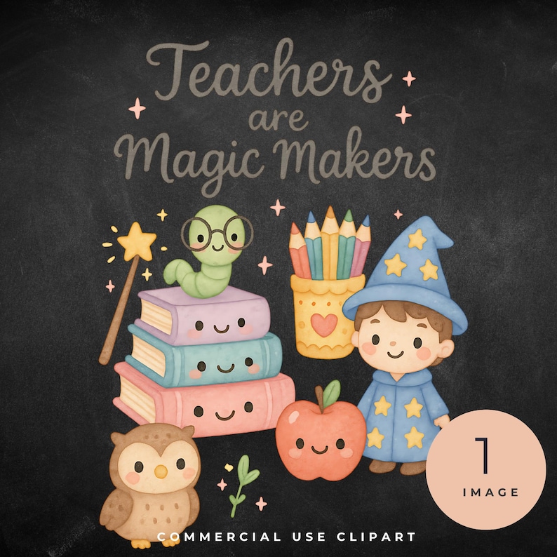 Teacher Appreciation Day Clipart | Kawaii Watercolor Teacher Clipart ...